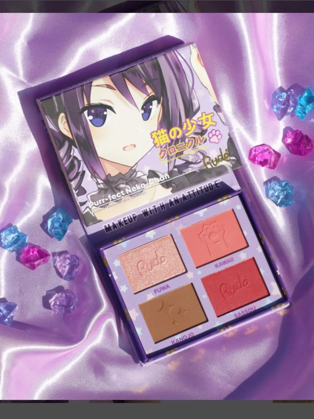 🩷Rude Cosmetics Cat Girl Chronicles Purr-fect Neko-Chan face palette NWT NIB